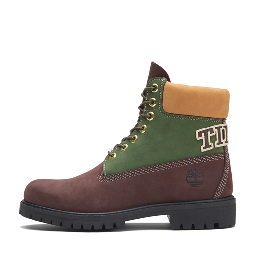 Timberland Premium 6-Inch Lace Up Støvler, Dark Brown Nubuck/Green, 46