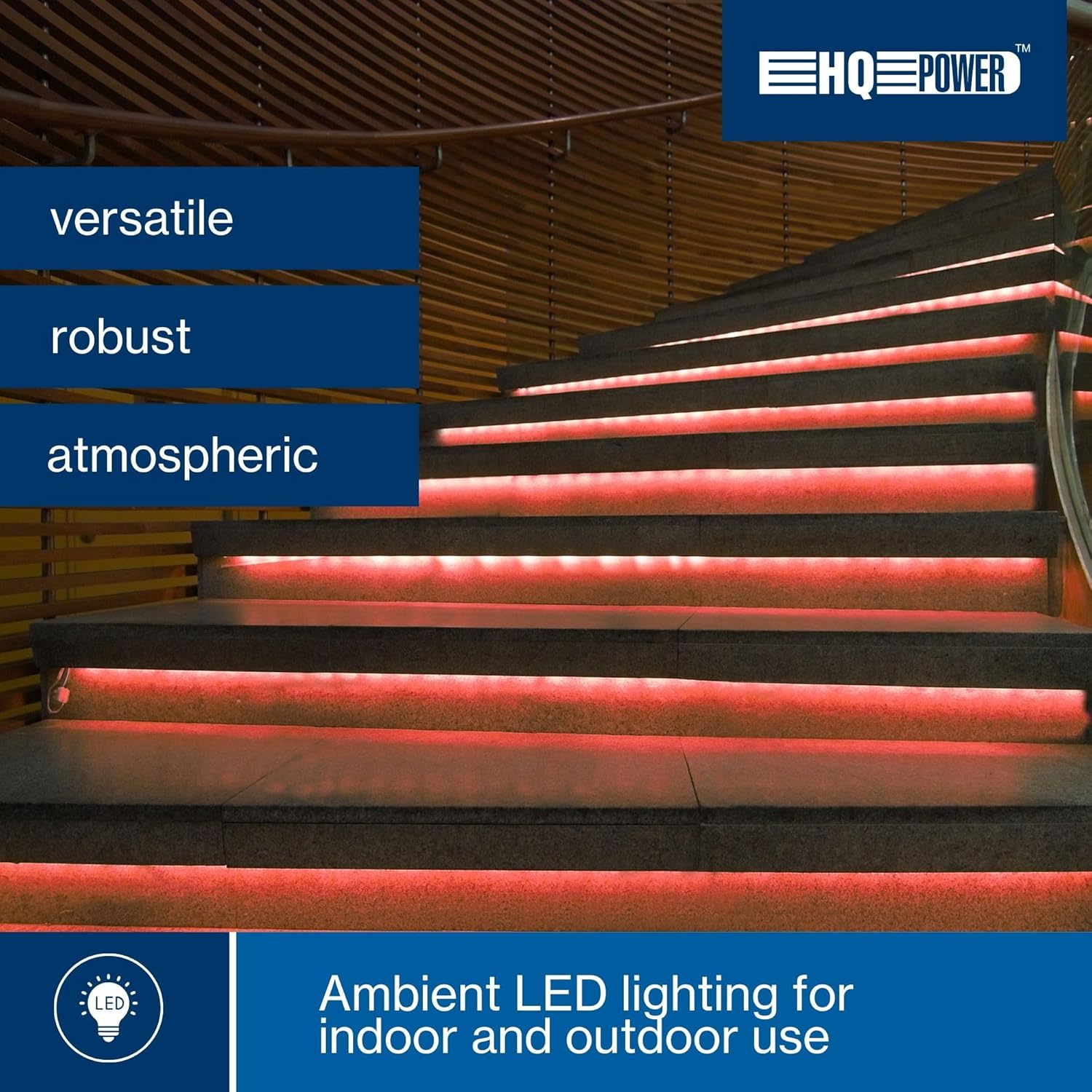 HQ-Power LED-Lichtschlauch, Lichterschlauch außen wetterfest, Lichtschlauch LED, Lichterkette Schlauch, LED Schlauch, Weihnachten, Party, flexibel, Dekoration, 36 LEDs/Meter, rot, 45 m