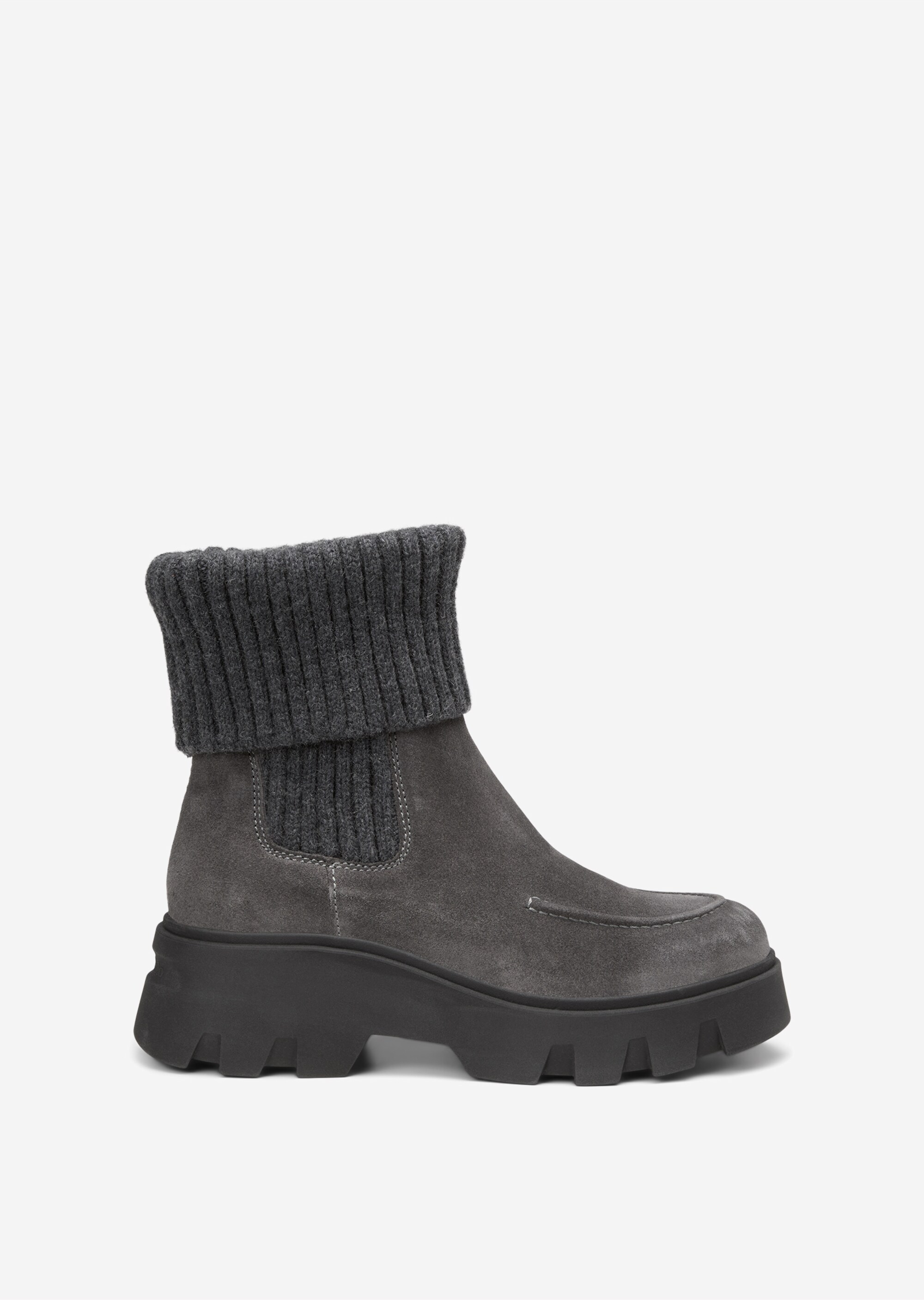 Chelsea-Boot mit Strickumschlag