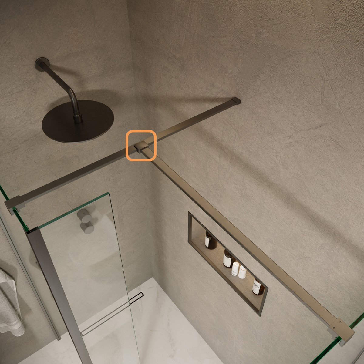 Saniclear Redro glas plafond bevestiging verouderd ijzer - gunmetal