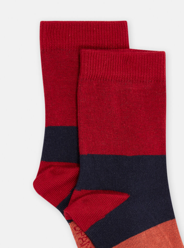 Chaussettes rouges à imprimé à rayures