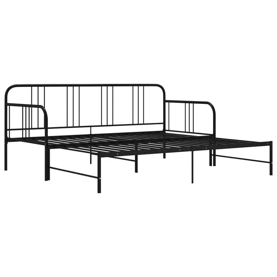 vidaXL - Onderschuifbed - Zwart - Metaal - 90x200 cm