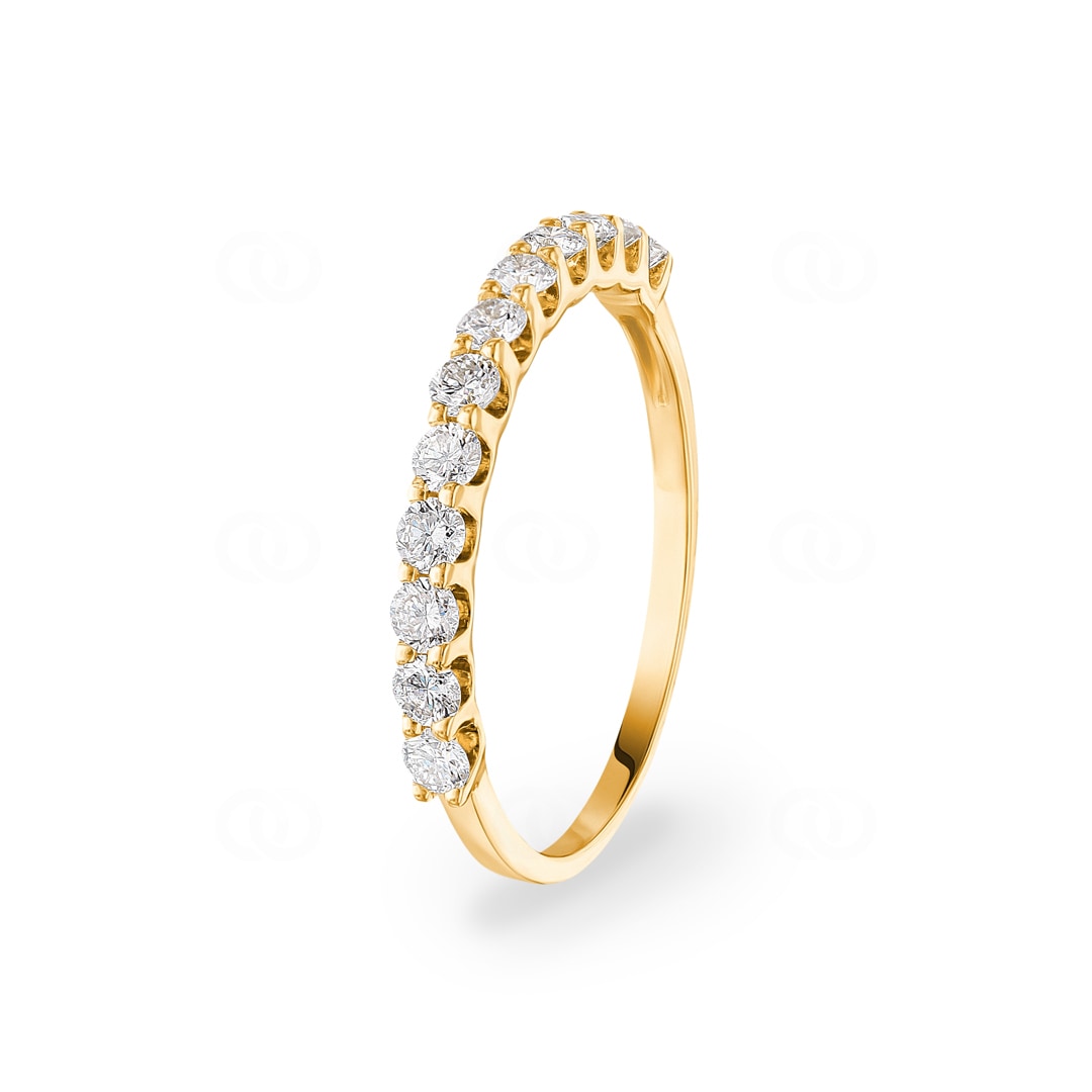 0.54 Karat Diamanten Mémoire Ring 750/18 K Gelbgold