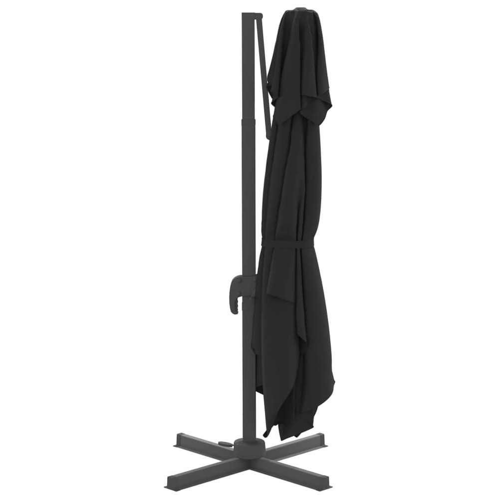 Parasol meuble de jardin cantilever à double toit 400 x 300 cm noir