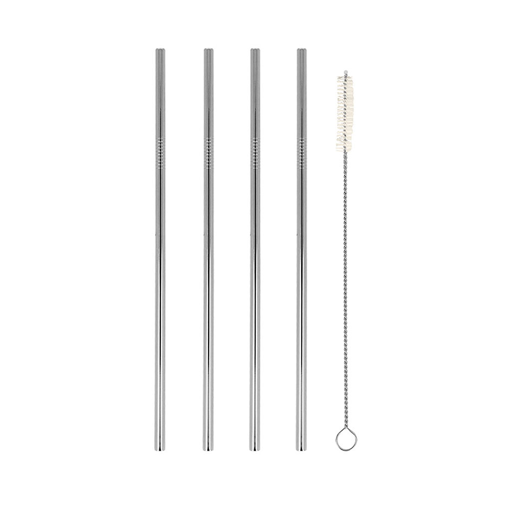 Lot de 4 pailles inox et goupillon