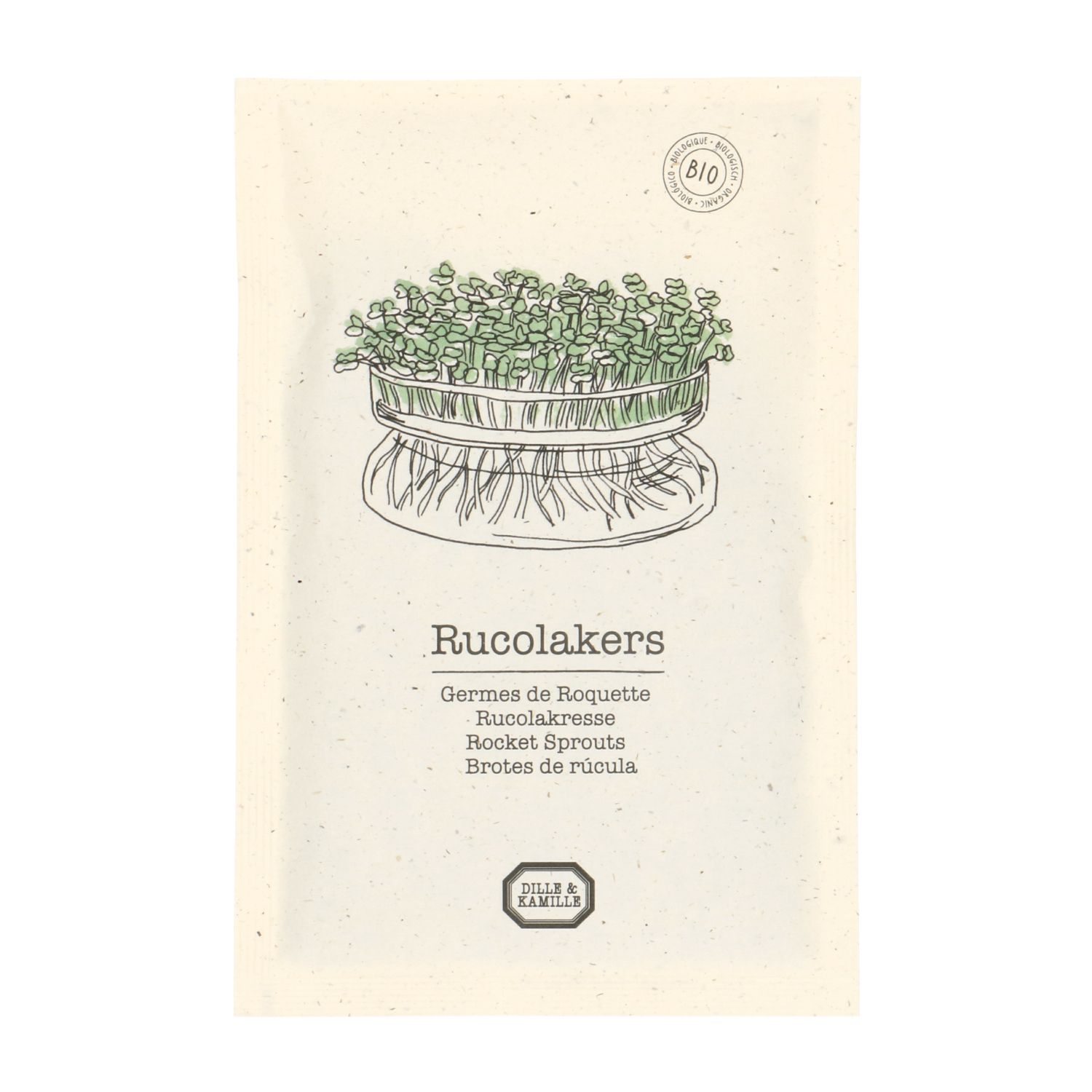 Kiemgroente, biologisch, rucolakers, 30 g