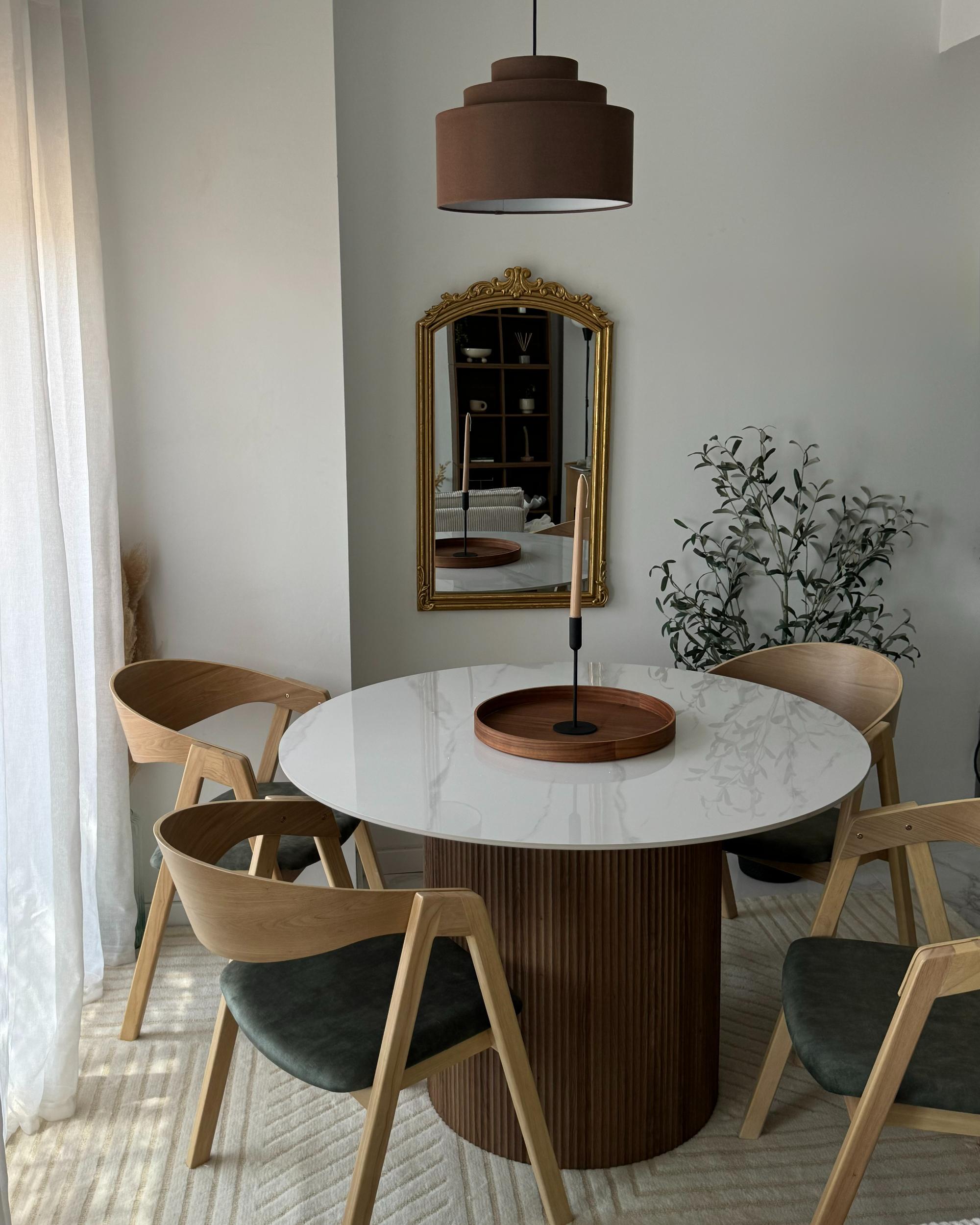 Eettafel ALBINA Wit marmer 120 cm 120 cm