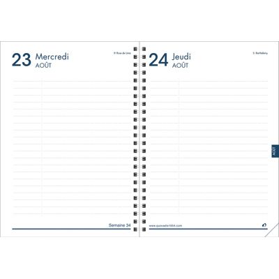 Agenda à spirale Ben - 1 jour par page - 12 x 17 cm - vive l'instant présent - Quo Vadis