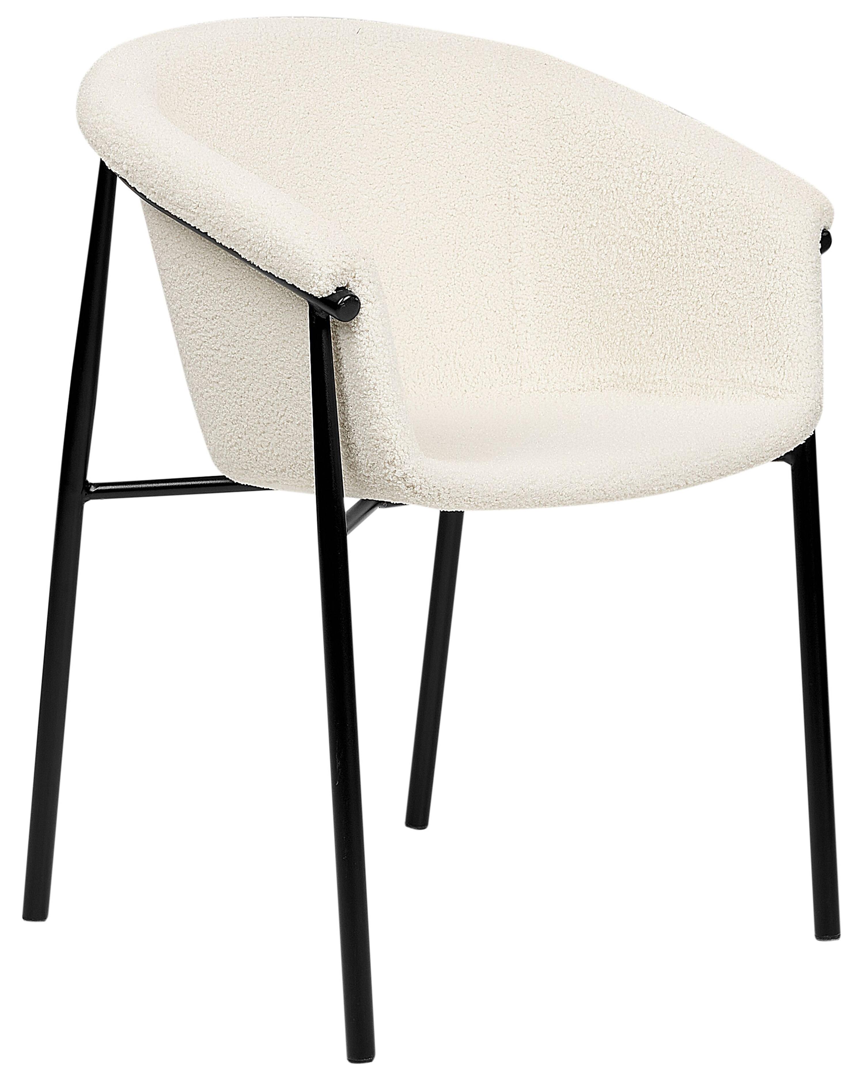 Set van 2 eetkamerstoelen AMES Bouclé Gebroken wit
