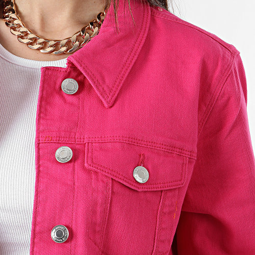 Veste Jean Femme Crop Soya Rose Fushia