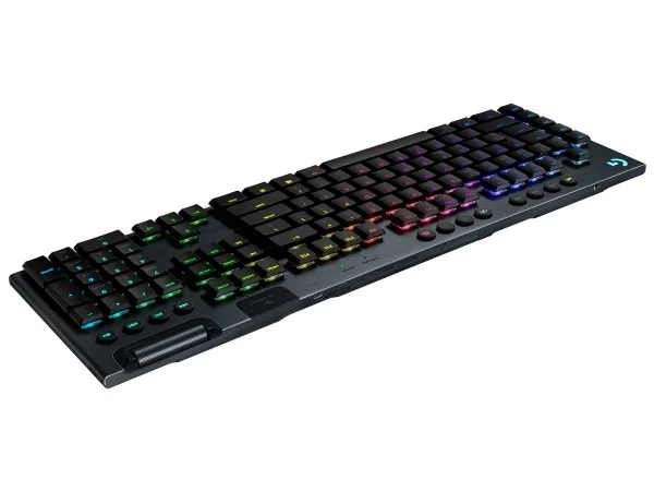 Logitech G915 LIGHTSPEED Wireless RGB Mechanical Gaming Keyboard - GL Tactile - Tastatur - bagbelyst - trådløs - Bluetooth, 2.4 GHz - Nordisk - tastkontakt: GL Tactile - sort