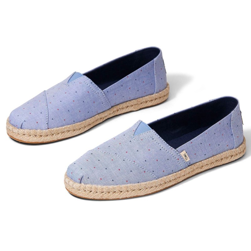 Espadrilles Cœur Bleues à Pois Femme Toms - The Corner Shop