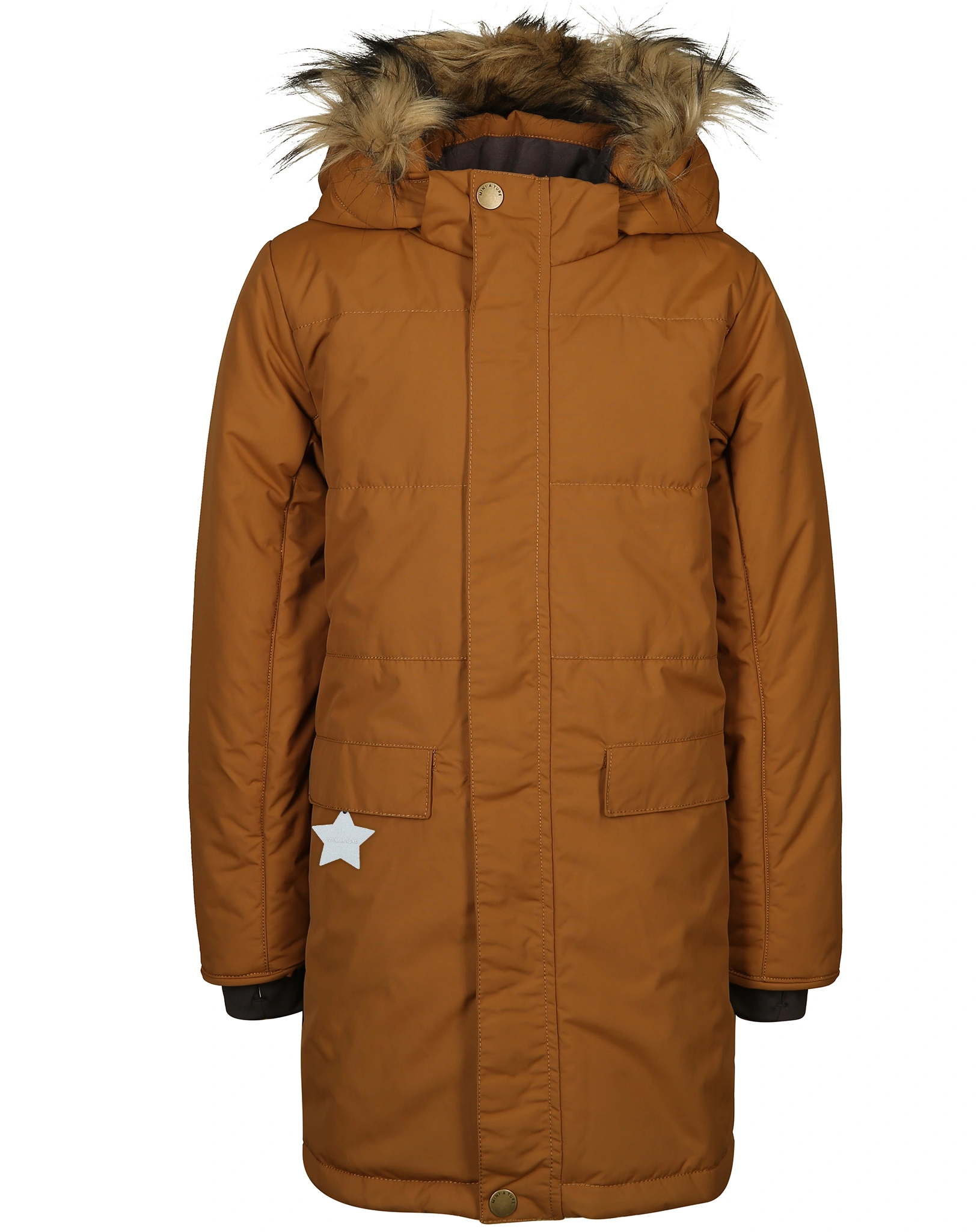 Funktions-Wintermantel MATVIANNA mit Kunstfellbesatz in rubber brown
