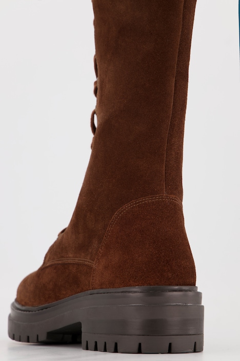 Lederstiefel, Schnürung, XXL-Schaft, Weite H