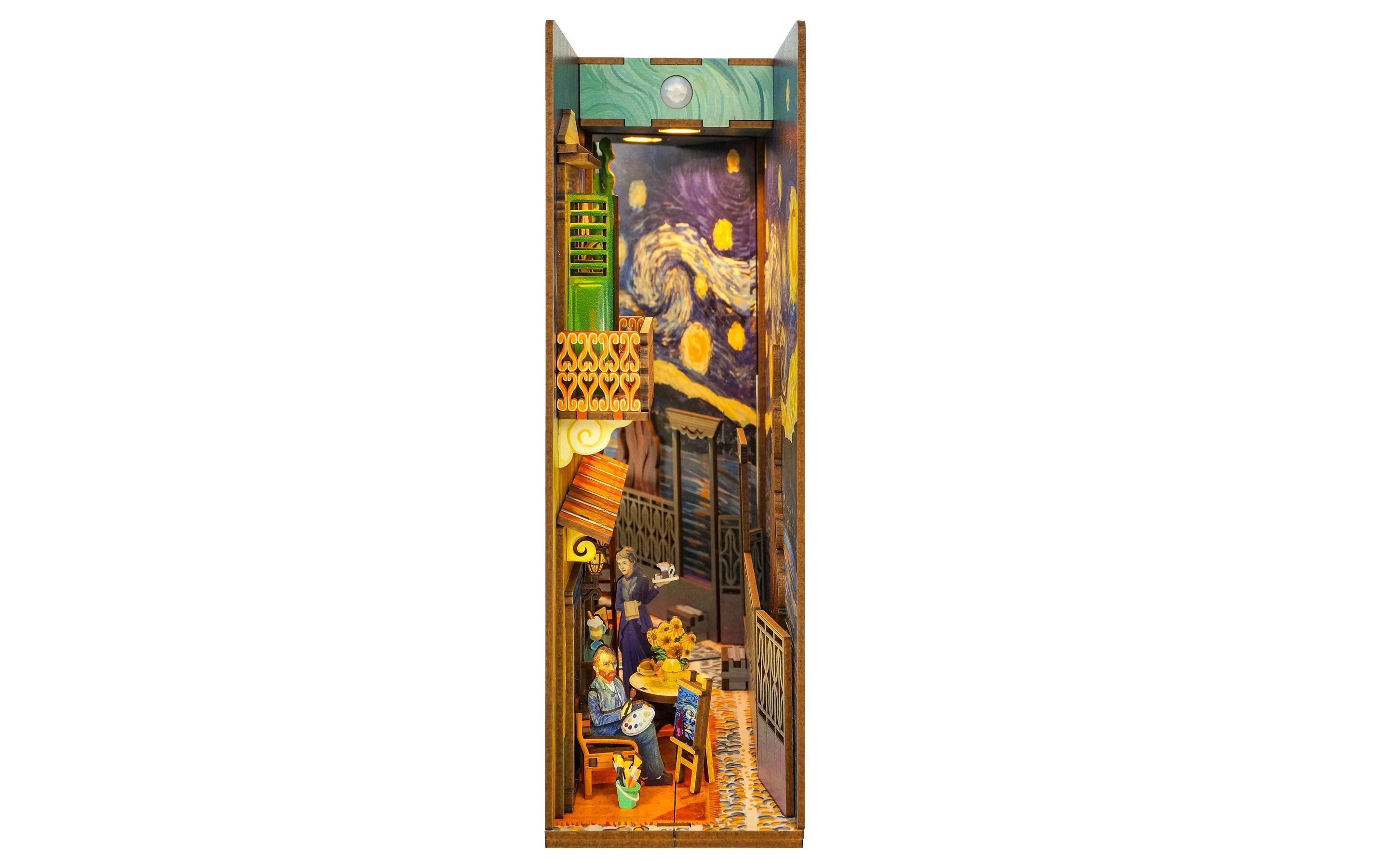 Bausatz Book Nook Vincent's World3D-Modell aus lasergeschnittenen Holzteilen
