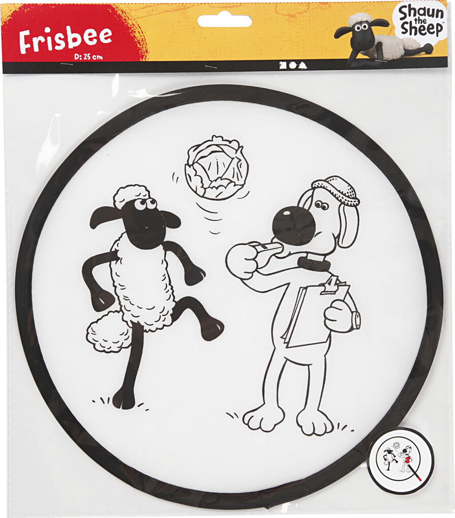 Frisbee Til Børn - Mal Selv - Frode Og Bitzer - F For Får - Ø 25 CM