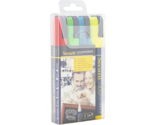 Krijtpotloden, kalligrafiepunt 2-6 mm, diverse kleuren, 4 kleuren