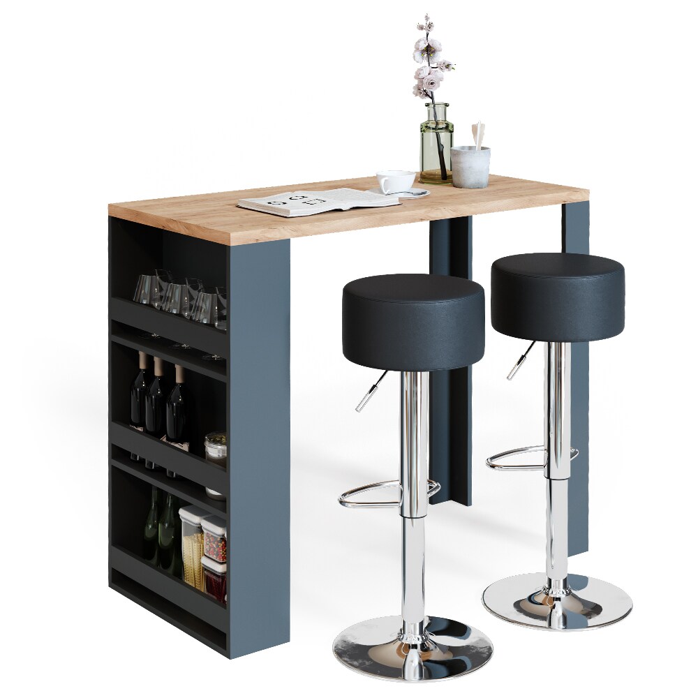 VICCO Bartisch Bartresen Stehtisch Tisch Tresentisch Bistrotisch Eiche Anthrazit