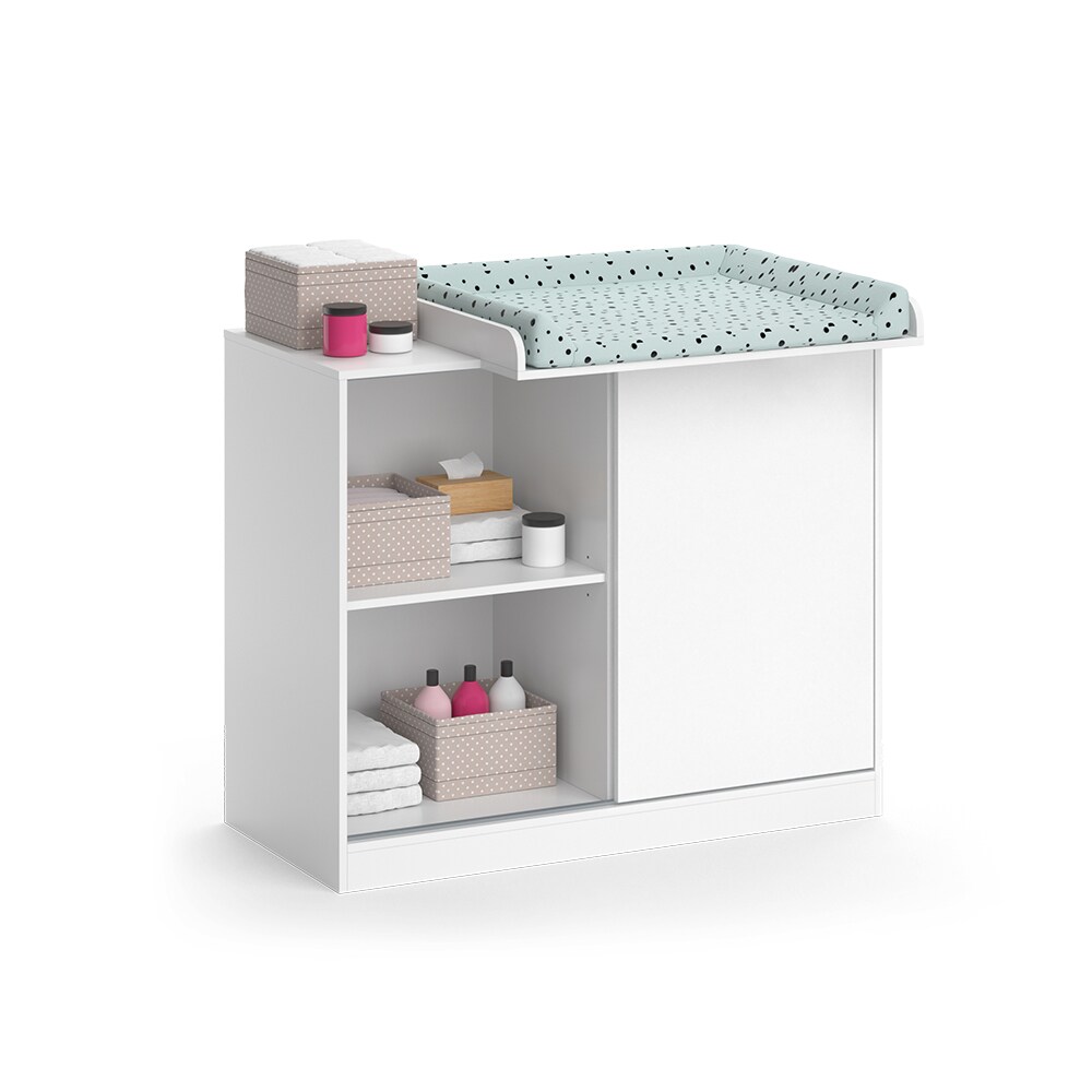 Vicco Wickelkommode Ruben 113 x 53 cm, Weiß, Wickeltisch inkl. Wickelauflage