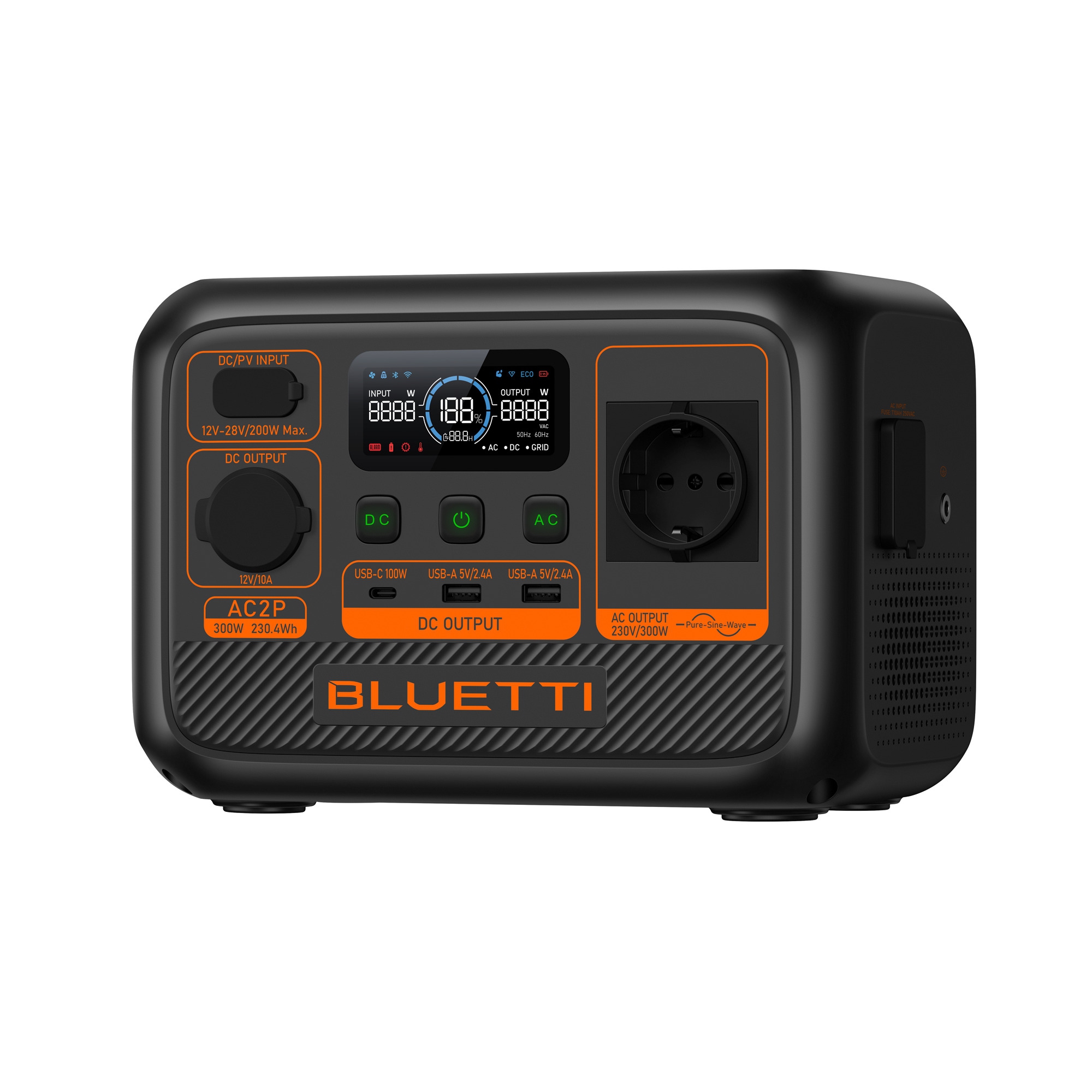 BLUETTI AC2P-Black-EU tragbare Powerstation 300 W