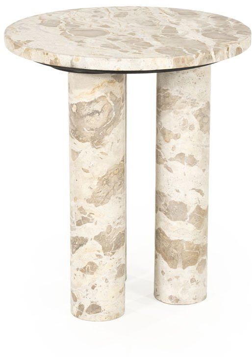 Bijzettafel Marmo Wit, Bruin van By Boo