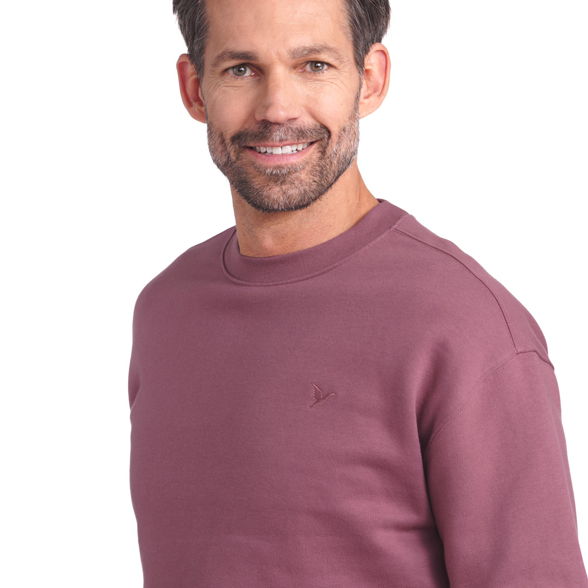 Jonas Nielsen Herren Sweatshirt mit Rundhalsausschnitt dunkelrosa