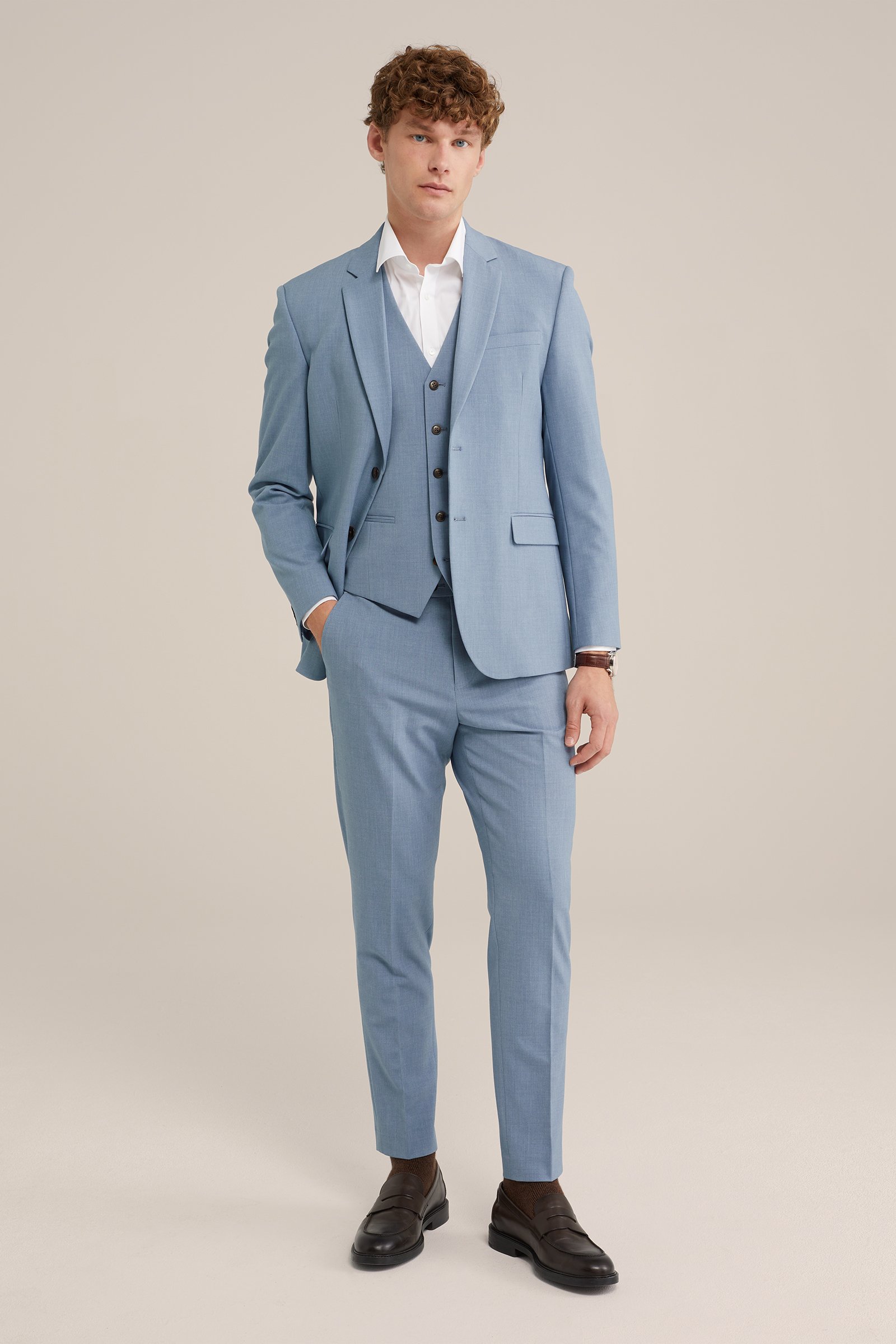 slim fit gilet Fundamentals Grijsblauw