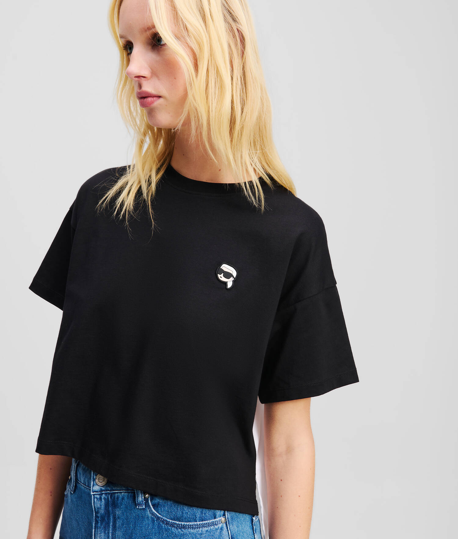 T-SHIRT EN TISSU MÉLANGÉ IKON - Noir
