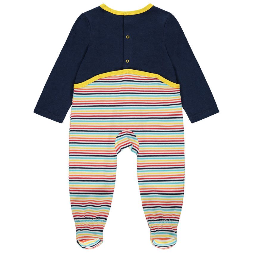 Dors-bien en jersey à rayures et print Mickey Disney - Bleu marine