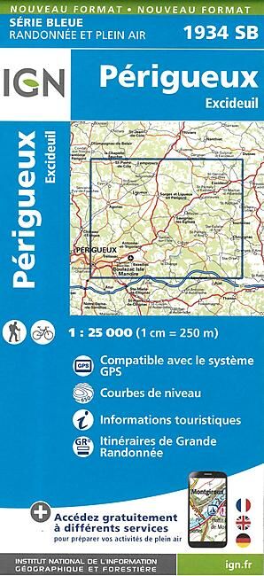 IGN - 1934 SB PERIGUEUX EXCIDEUIL 1 25 000