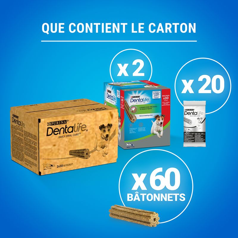 PURINA Dentalife Bâtonnets à mâcher pour chien de petite taille (7-12 kg)
