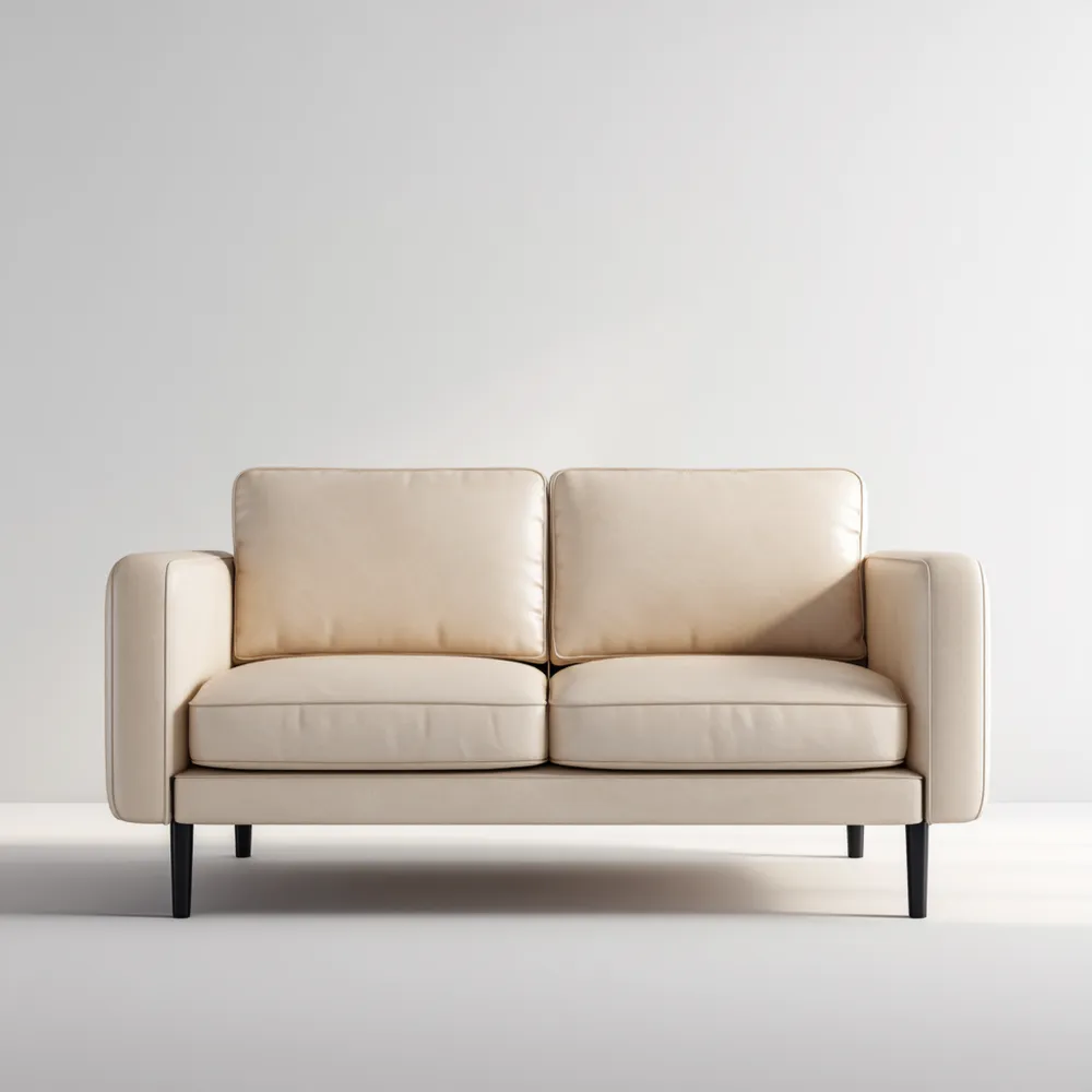 2-Sitzer-Sofa Ledersofa 145x85x90 cm – Creme – Modernes Design