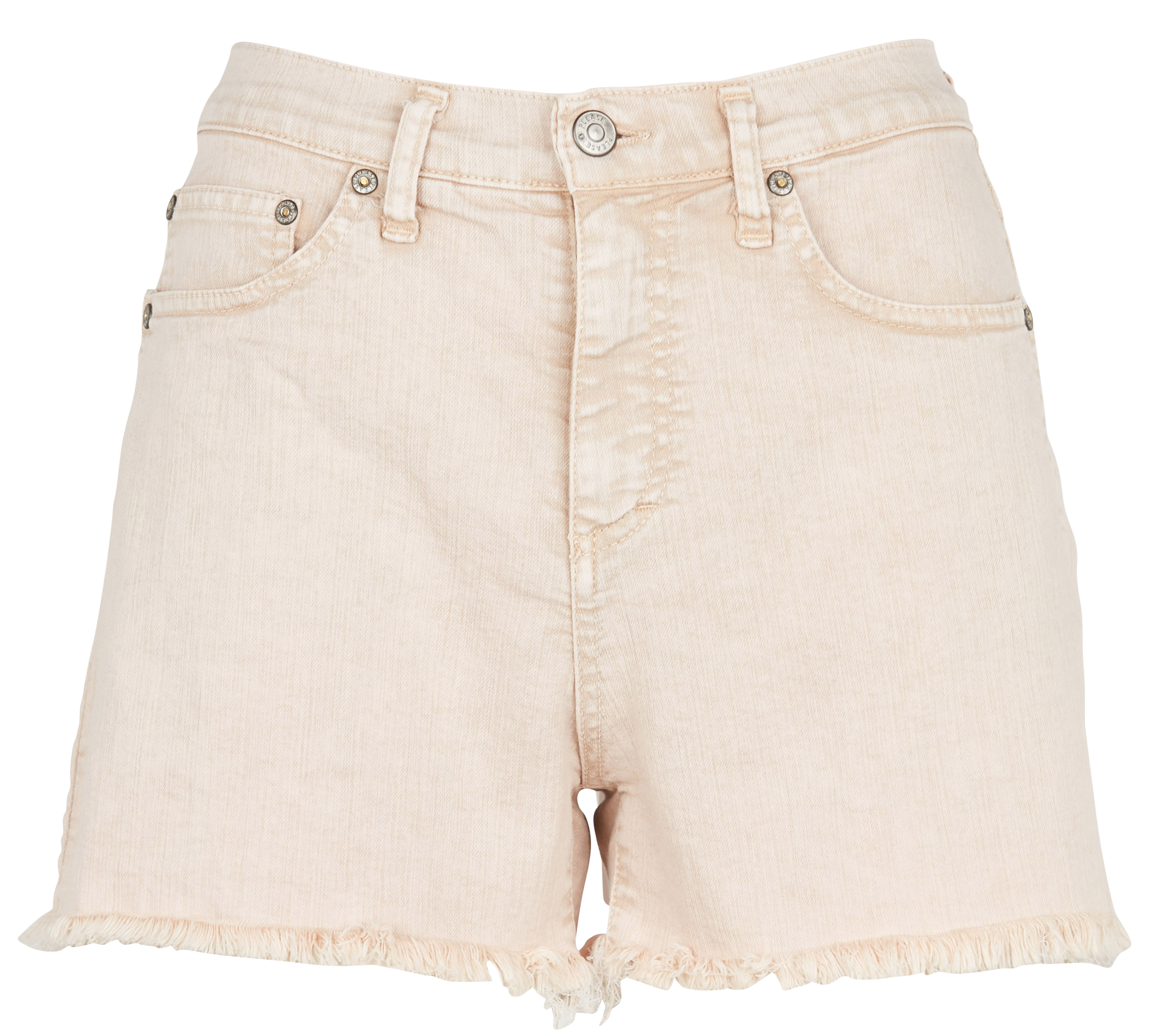 Short effiloché en jean délavé| Blanc