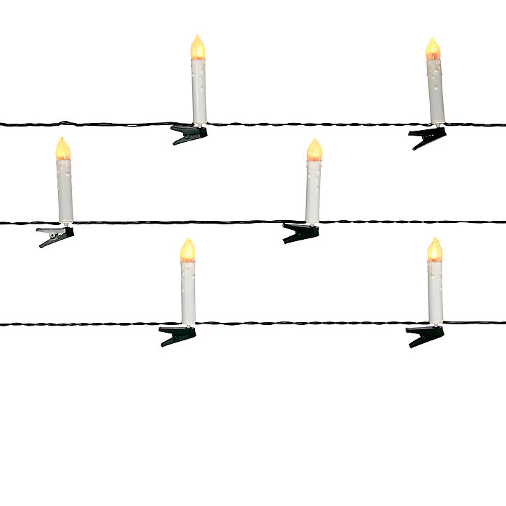Guirlande lumineuse d'intérieur 20 LED blanc chaud câble vert 7,8 m décor bougies