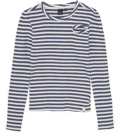 Indische Blue Jeans Bluse - Rib - Blaupause m. Streifen