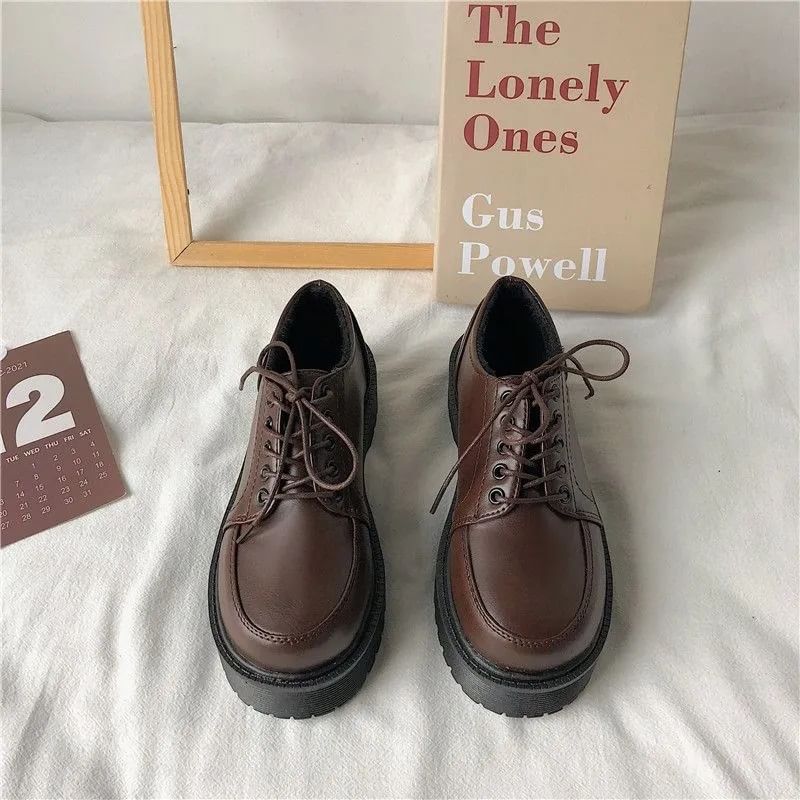 Inocha - Oxford veterschoenen met plateauzool
