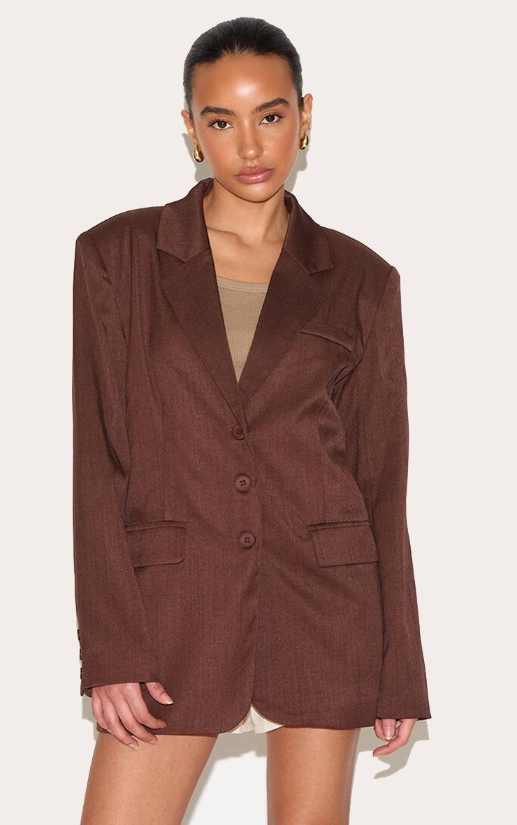 Deep Chocolate Blazer Oversize Petite Taille