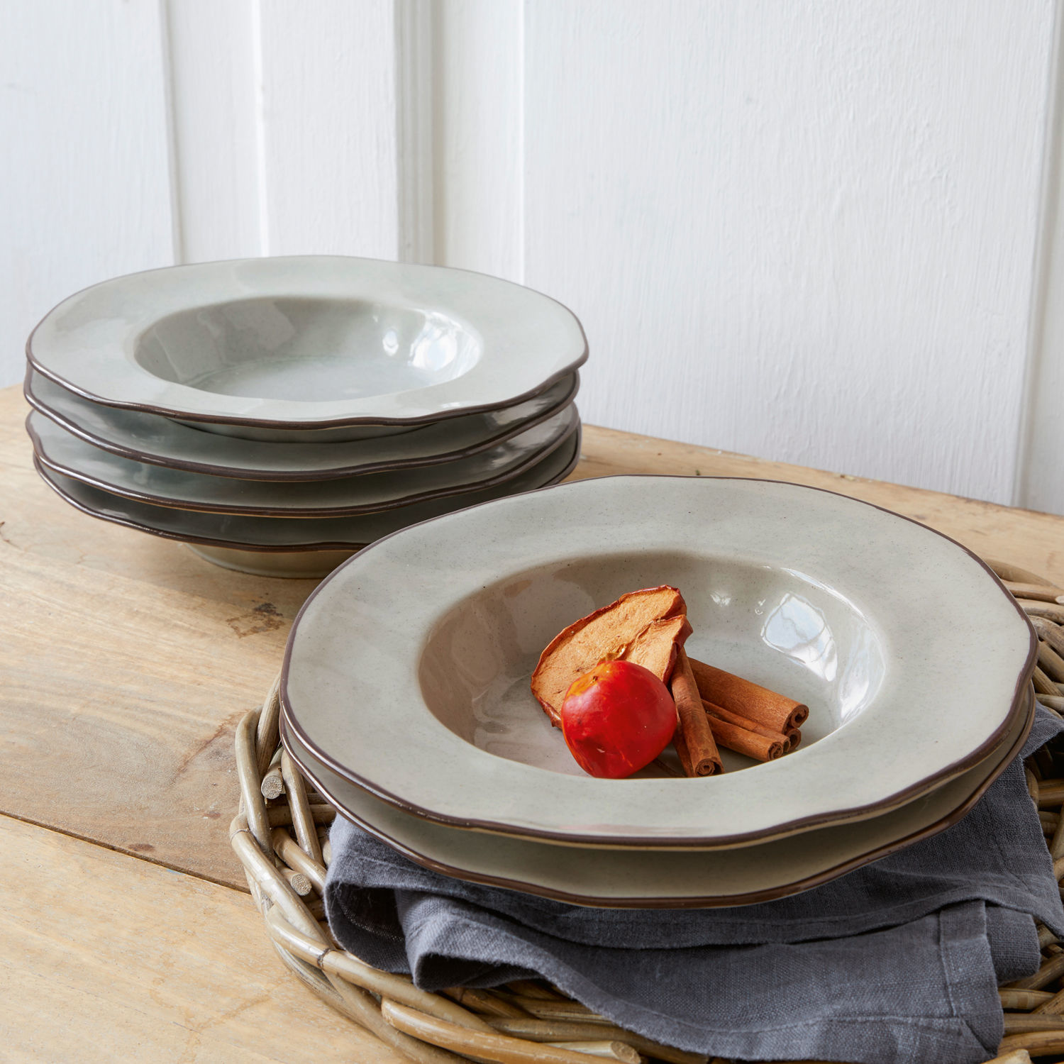 Suppenteller 6er Set Biarré grau