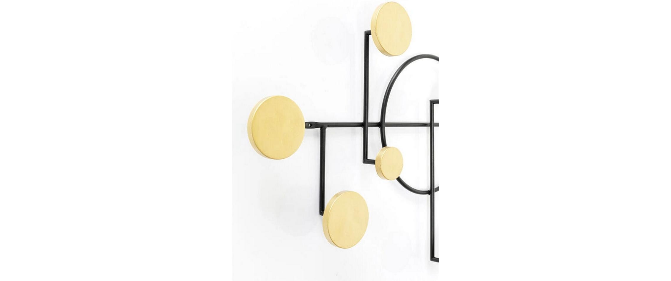 Wandgarderobe Art Circles Gold/SchwarzKleiderhaken
