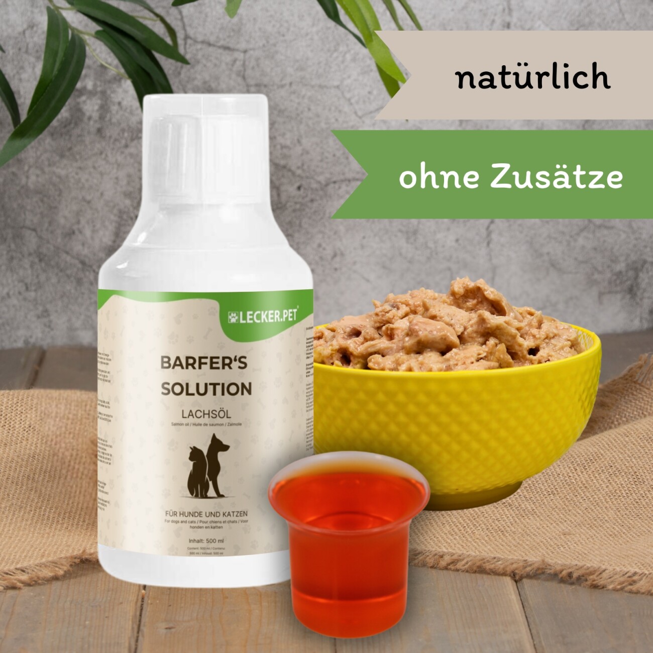 Lyra Pet Lecker.Pet Barfer's Solution 100 % Lachsöl für Hunde & Katzen 500 ml