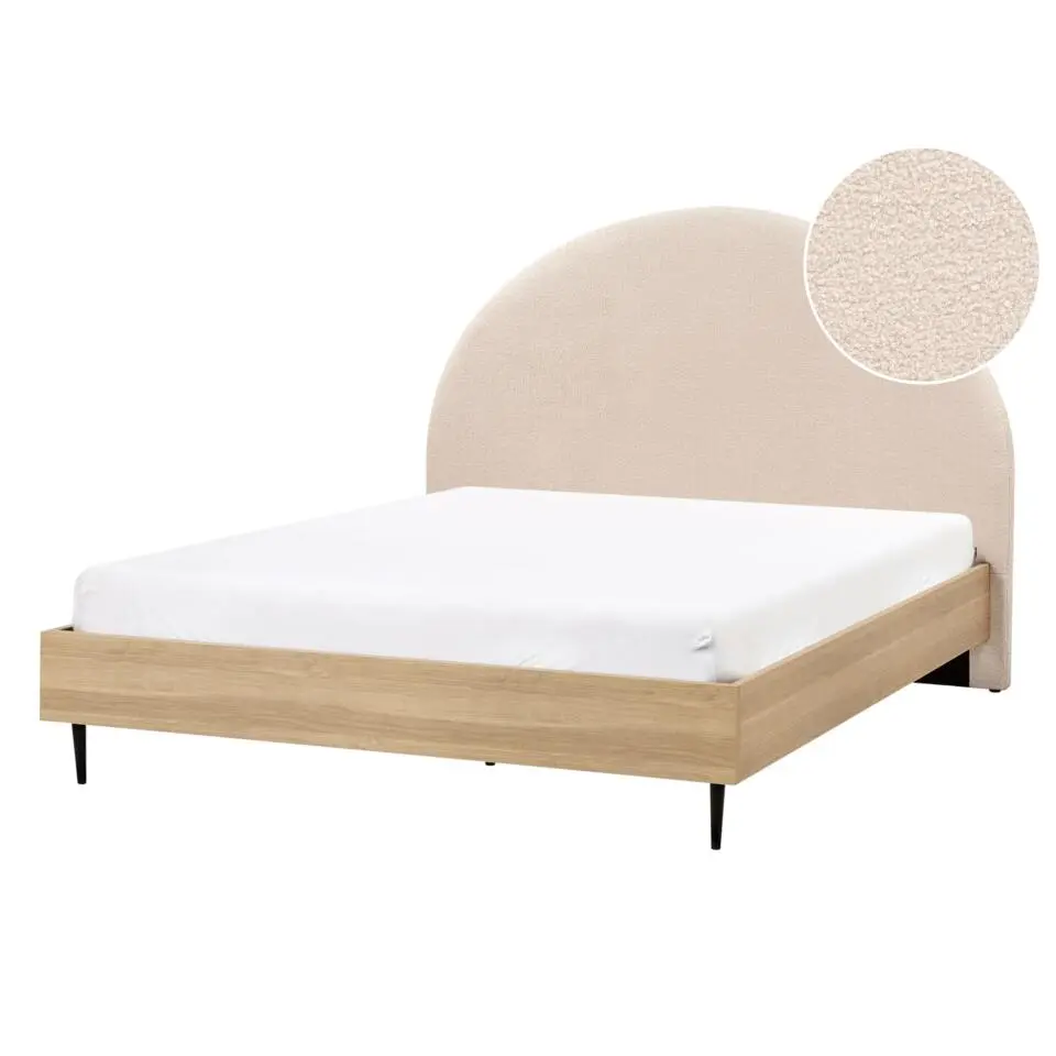 MILLAY - Bed - Beige - 140 x 200 cm - Bouclé