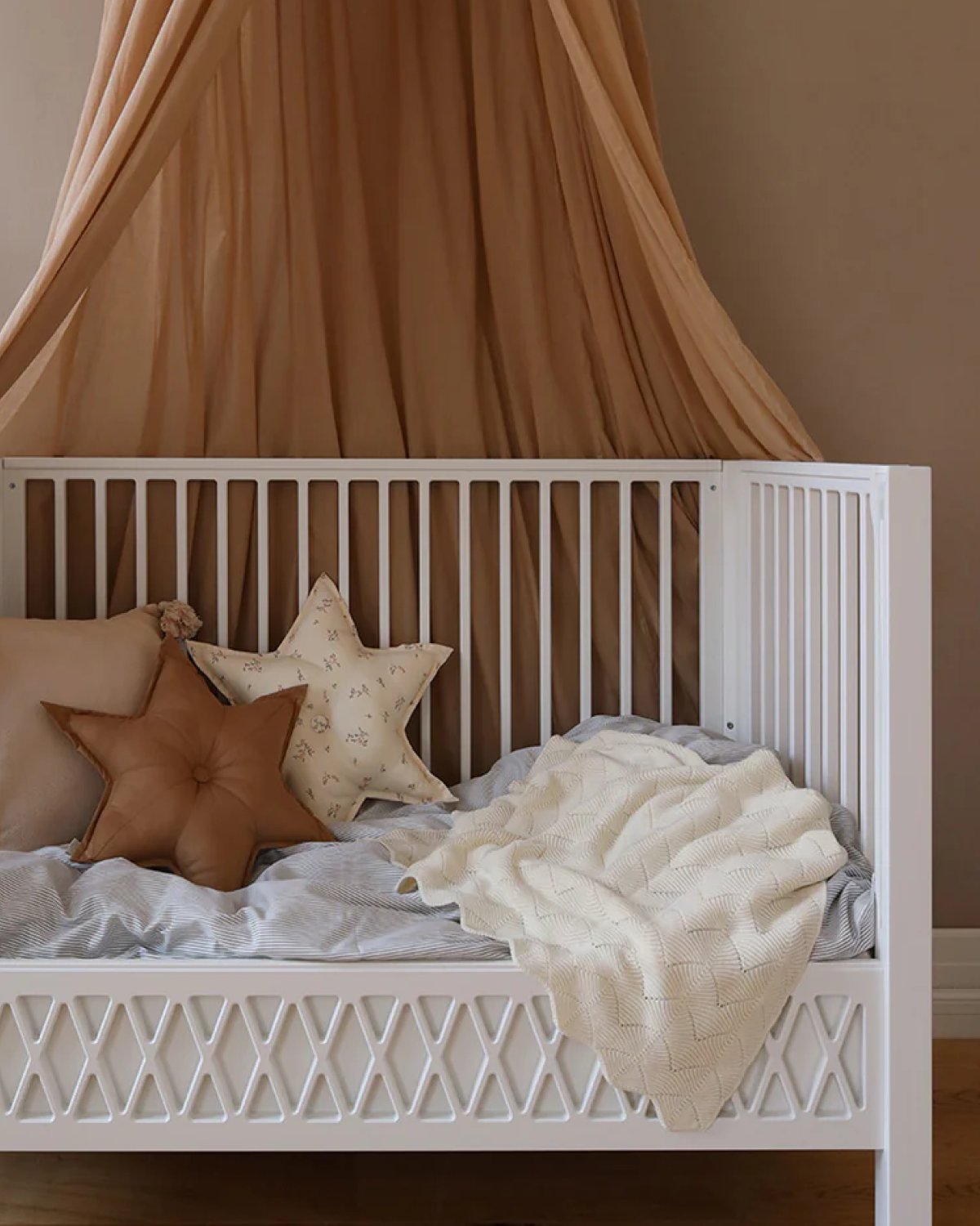 Babyteppe – 80×100 – Strikket Øko Bomull | Scallop Knit Blanket, Cream, Cream, Cream, Cream, Cream