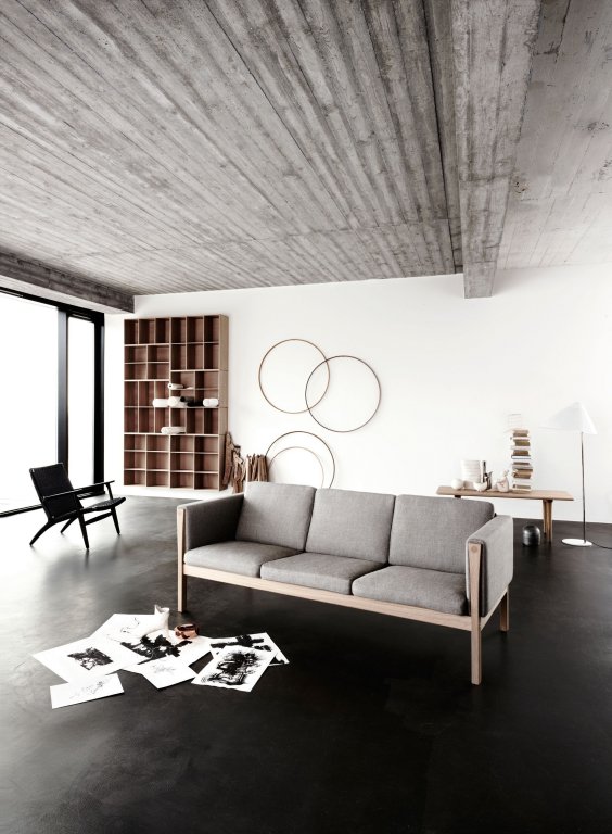 Carl Hansen & Son CH163 bank geolied walnoot Thor 301 leer