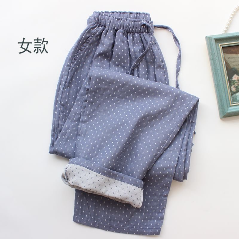 Dogini - Koppel bijpassende pyjamabroek met stippen (verschillende ontwerpen)
