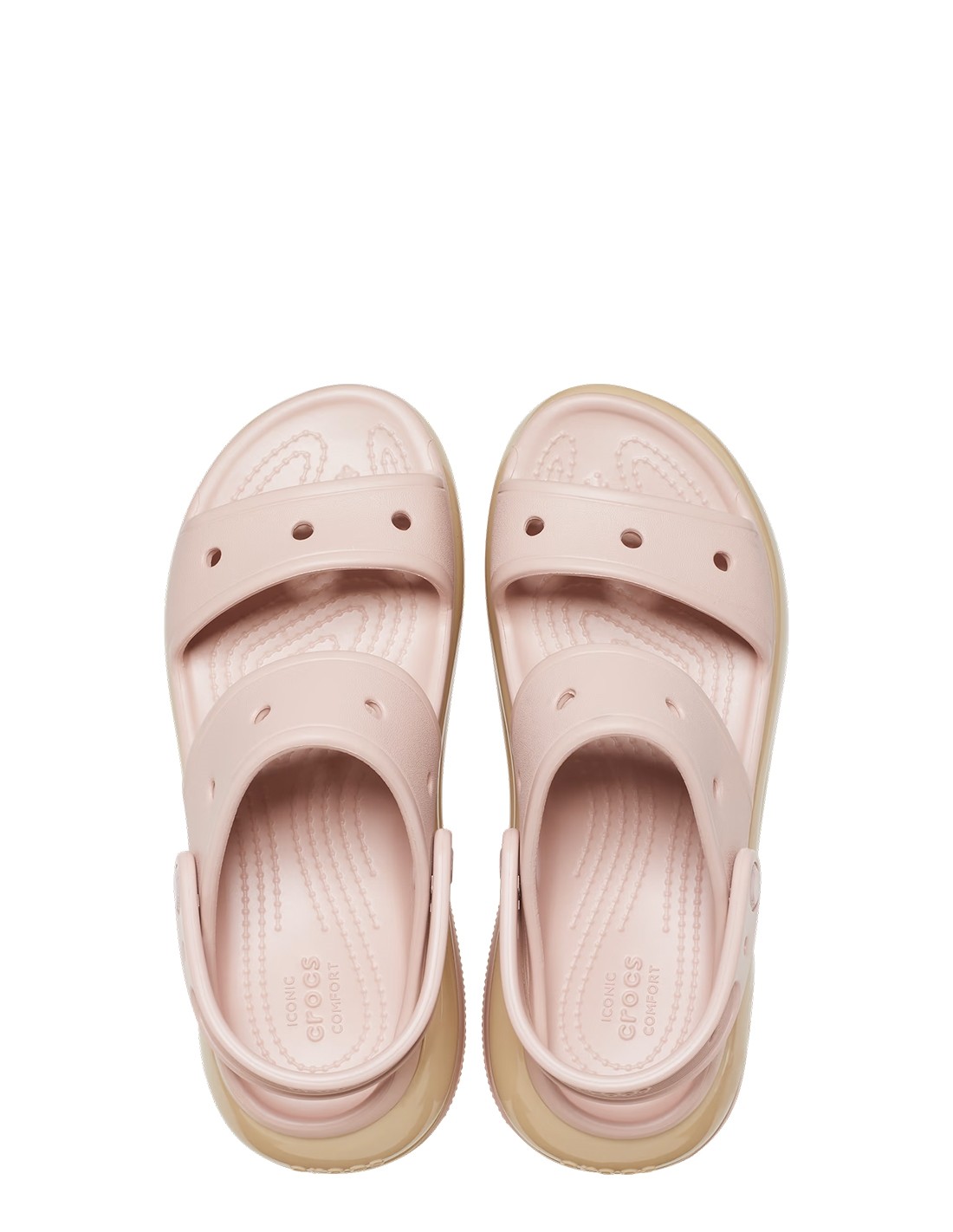 crocs Sandales compensées femme classic mega crush sandal beige rose