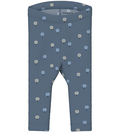 Name It Leggings - Rib - NbmKaboon - China Blue m. Luftballons