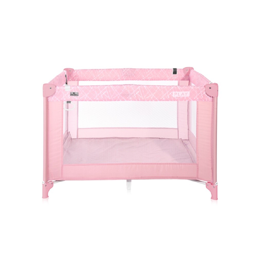Lorelli Reiselaufstall PLAY, Laufstall klappbar mit Spieldecke, Tragetasche rosa pink
