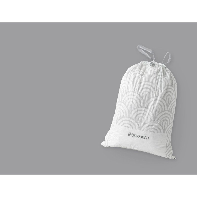 Sac poubelle 50/60 litres à liens coulissants Brabantia H blanc - 10 sacs
