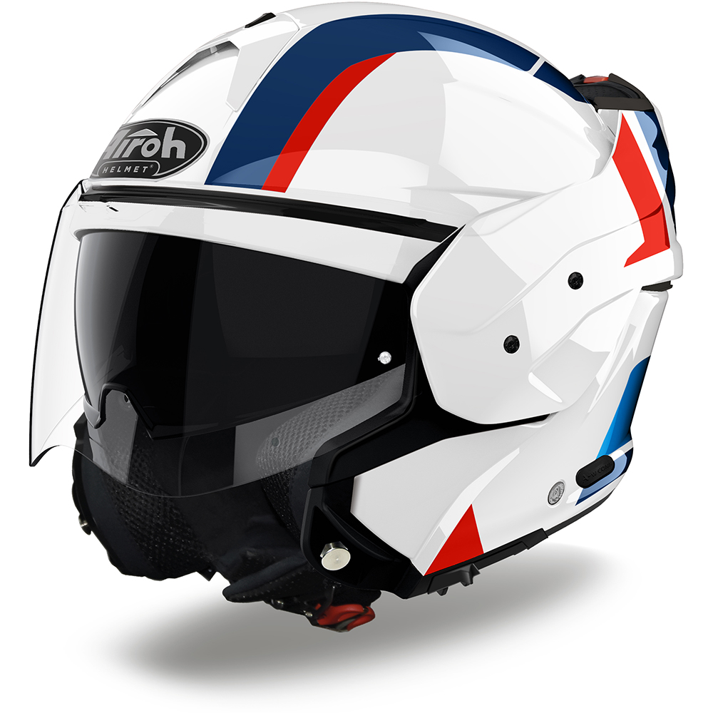 Airoh - Casque Mathisse Explorer Blanc brillant / Bleu / Rouge