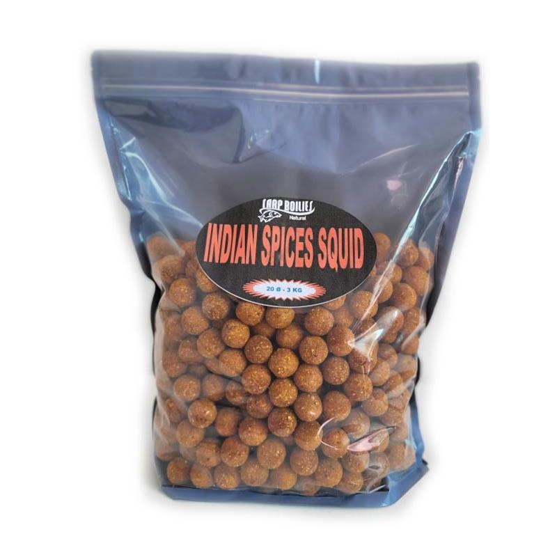 Bouillette Carp Boilies Natural Indian Spice Squid